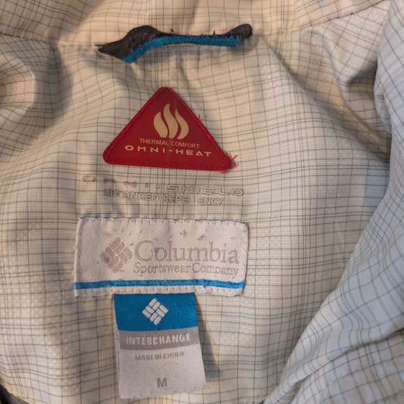 Columbia Whirlibird Blue/Gray Plaid 3 In 1 Snowboard Jacket - Picture 10 of 12